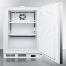 Summit ACF48WSSHH Built-In Undercounter Frost-Free All-Freezer For General Purpose Use, With Digital Thermostat, White Cabinet, Stainless Steel Door, Horizontal Handle, And Lock