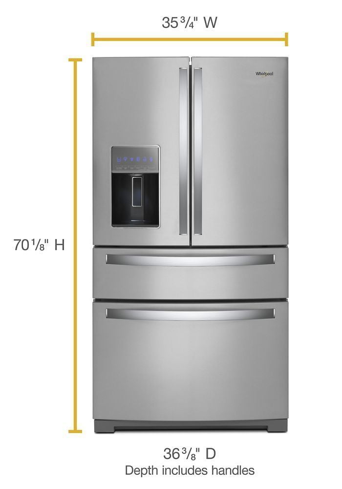 Whirlpool WRX986SIHZ 36-Inch Wide 4-Door Refrigerator With Exterior Drawer - 26 Cu. Ft.