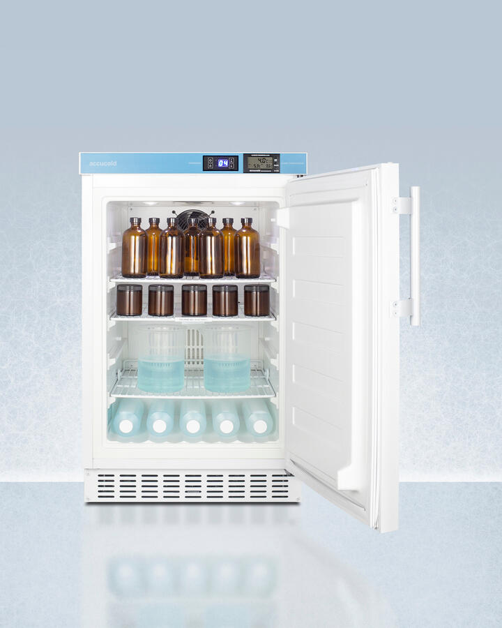Summit ACR45LCAL Pharmacy Series Ada Compliant 20" Wide Built-In Undercounter All-Refrigerator For Vaccine Storage, Frost-Free With An Internal Fan, External Digital Controls And Nist Calibrated Thermometer, And Lock