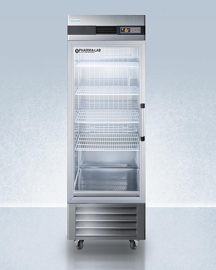 Summit ARG23MLLH Performance Series Pharma-Lab 23 Cu.Ft. All-Refrigerator In Stainless Steel With Glass Door And Left Hand Door Swing