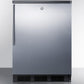 Summit FF7LBLBISSHV Commercially Listed Built-In Undercounter All-Refrigerator For General Purpose Use, Auto Defrost W/Ss Wrapped Door, Thin Handle, Lock, And Black Cabinet