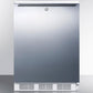 Summit FF7LWSSHH Commercially Listed Freestanding All-Refrigerator For General Purpose Use, Auto Defrost W/Lock, Ss Wrapped Door, Horizontal Handle, And White Cabinet