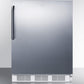 Summit AL650BISSTB Built-In Undercounter Ada Compliant Refrigerator-Freezer For General Purpose Use, W/Dual Evaporator Cooling, Cycle Defrost, Ss Door, Tb Handle, White Cabinet