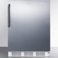 Summit AL650BISSTB Built-In Undercounter Ada Compliant Refrigerator-Freezer For General Purpose Use, W/Dual Evaporator Cooling, Cycle Defrost, Ss Door, Tb Handle, White Cabinet