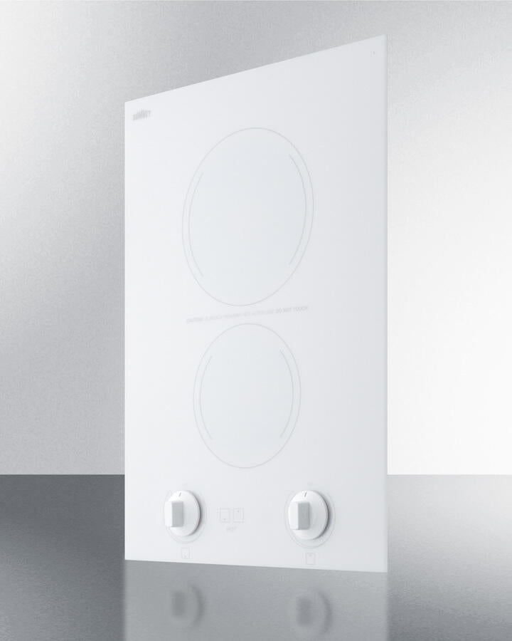 Summit CREK2W 15" Wide 230V 2-Burner Radiant Cooktop