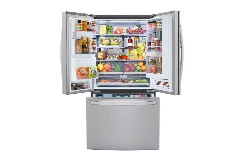 Lg LRFVS3006S 30 Cu. Ft. Smart Wi-Fi Enabled Instaview&#8482; Door-In-Door® Refrigerator With Craft Ice&#8482; Maker