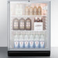 Summit SCR600BGLBISHADA Commercially Listed Ada Compliant Built-In Undercounter Beverage Center With Black Cabinet, Glass Door, Full-Length Towel Bar Handle, And Lock