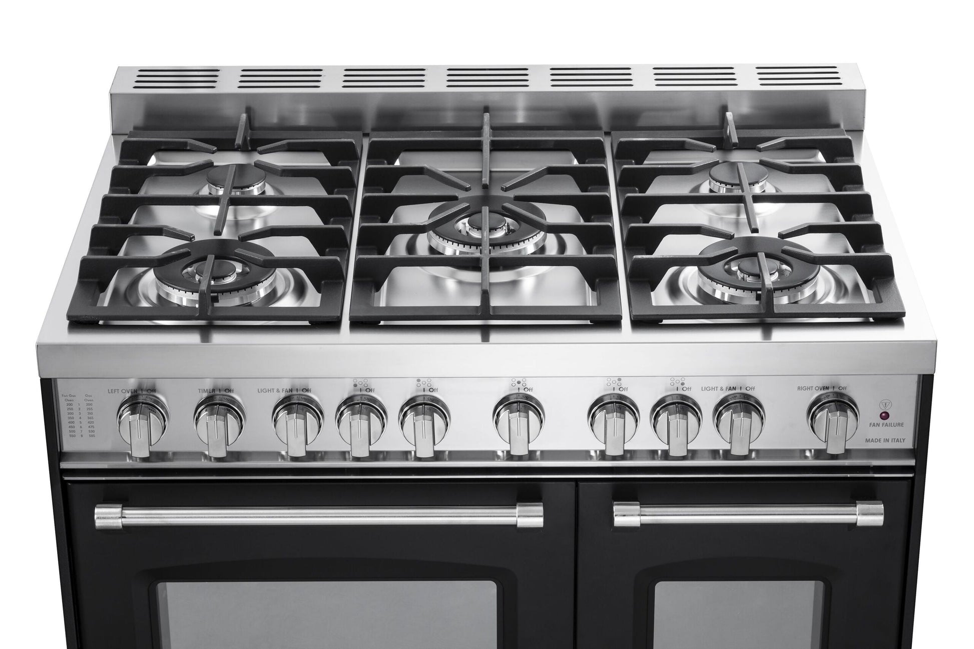 Verona VPFSGG365DE Matte Black 36" Gas Double Oven Range - Prestige Series