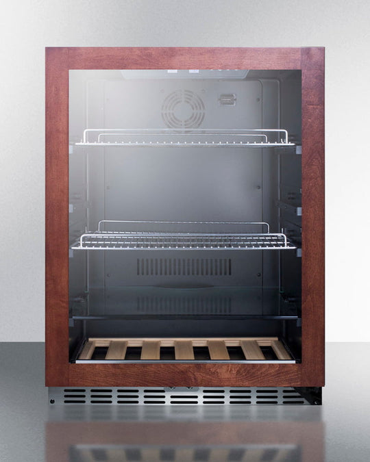 Summit SCR2466PUBPNR Built-In Undercounter Craft Beer Pub Cellar With Glass Door With Panel-Ready Frame, Digital Controls, And Black Cabinet