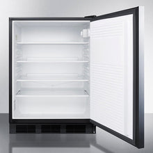 Summit FF7BKBISSHH Commercially Listed Built-In Undercounter All-Refrigerator For General Purpose Use, Auto Defrost W/Ss Wrapped Door, Horizontal Handle, And Black Cabinet