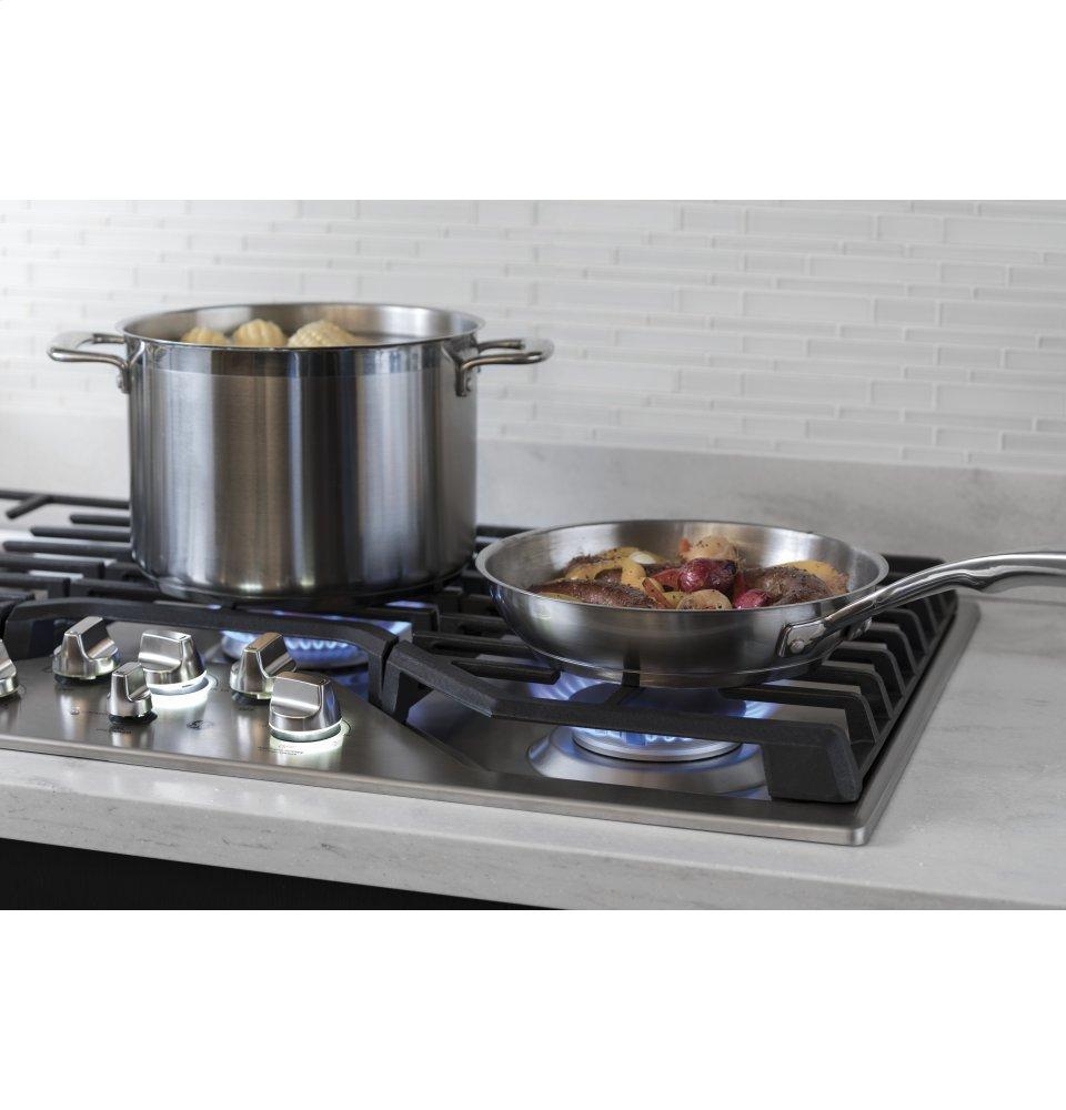 Ge Appliances PGP9036SLSS Ge Profile&#8482; 36" Built-In Tri-Ring Gas Cooktop With 5 Burners And Included Extra-Large Integrated Griddle