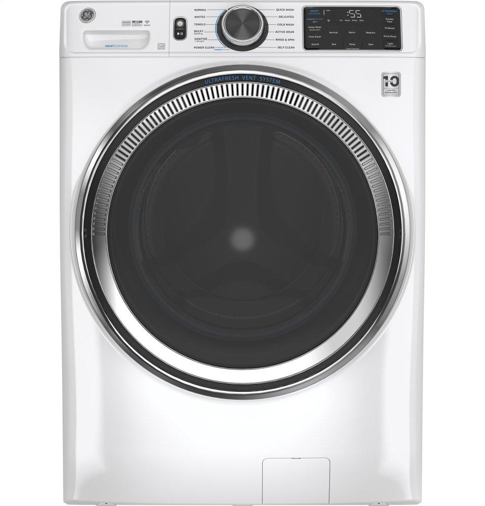 Ge Appliances GFW650SSNWW Ge® 4.8 Cu. Ft. Capacity Smart Front Load Energy Star® Steam Washer With Smartdispense™ Ultrafresh Vent System With Odorblock™ And Sanitize + Allergen