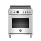 Bertazzoni PROF304INSXT 30 Inch Induction Range, 4 Heating Zones, Electric Self-Clean Oven Stainless Steel