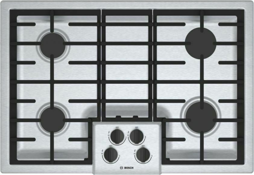 Bosch NGM5056UC 500 Series, 30" Gas Cooktop, 4 Burners, Stainless Steel