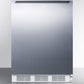 Summit AL650BISSHH Built-In Undercounter Ada Compliant Refrigerator-Freezer For General Purpose Use, W/Dual Evaporator Cooling, Ss Door, Horizontal Handle, White Cabinet