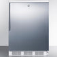 Summit FF6LWBI7SSHV Commercially Listed Built-In Undercounter All-Refrigerator For General Purpose Use, Auto Defrost W/Lock, Ss Wrapped Door, Thin Handle, And White Cabinet