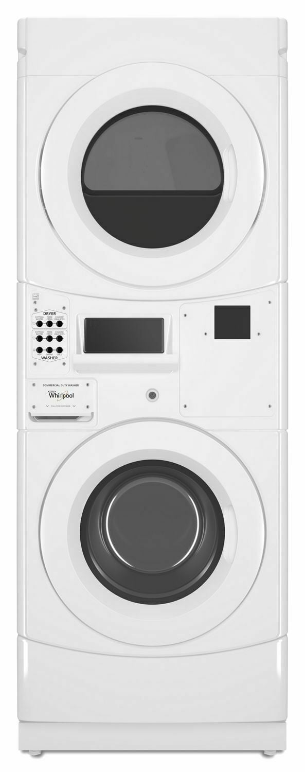 Whirlpool CGT9100GQ Commercial Gas Stack Washer/Dryer, Card Reader-Ready White