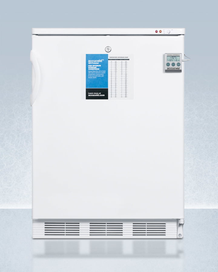 Summit VT65MLPLUS2 24" Wide All-Freezer For Freestanding Use, Manual Defrost With A Nist Calibrated Thermometer, Lock, And -25 C Capability