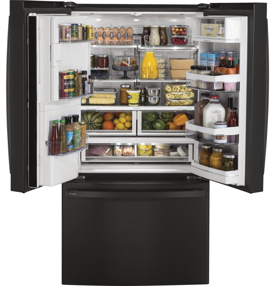 Ge Appliances PYE22KBLTS Ge Profile™ Series Energy Star® 22.1 Cu. Ft. Counter-Depth French-Door Refrigerator With Hands-Free Autofill