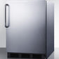 Summit FF6BK7CSS Built-In Undercounter All-Refrigerator For General Purpose Use, Auto Defrost W/Complete Stainless Steel Wrapped Exterior