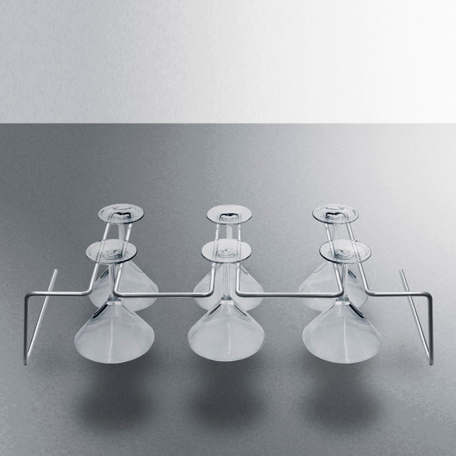 Summit SHELFKITSCR24 Stainless Steel Shelf Lets You Hang Martini Glasses & Other Stemware Inside The Scr2466