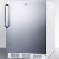 Summit FF7LBISSTBADA Ada Compliant Built-In Undercounter All-Refrigerator For General Purpose Or Commercial Use, Auto Defrost W/Lock, Ss Door, Tb Handle, And White Cabinet