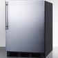 Summit AL752BKBISSHV Ada Compliant Built-In Undercounter All-Refrigerator For General Purpose Use, Auto Defrost W/Ss Wrapped Door, Thin Handle, And Black Cabinet