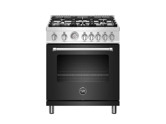 Bertazzoni MAST305GASNEE 30 Inch All Gas Range, 5 Burners Nero Matt