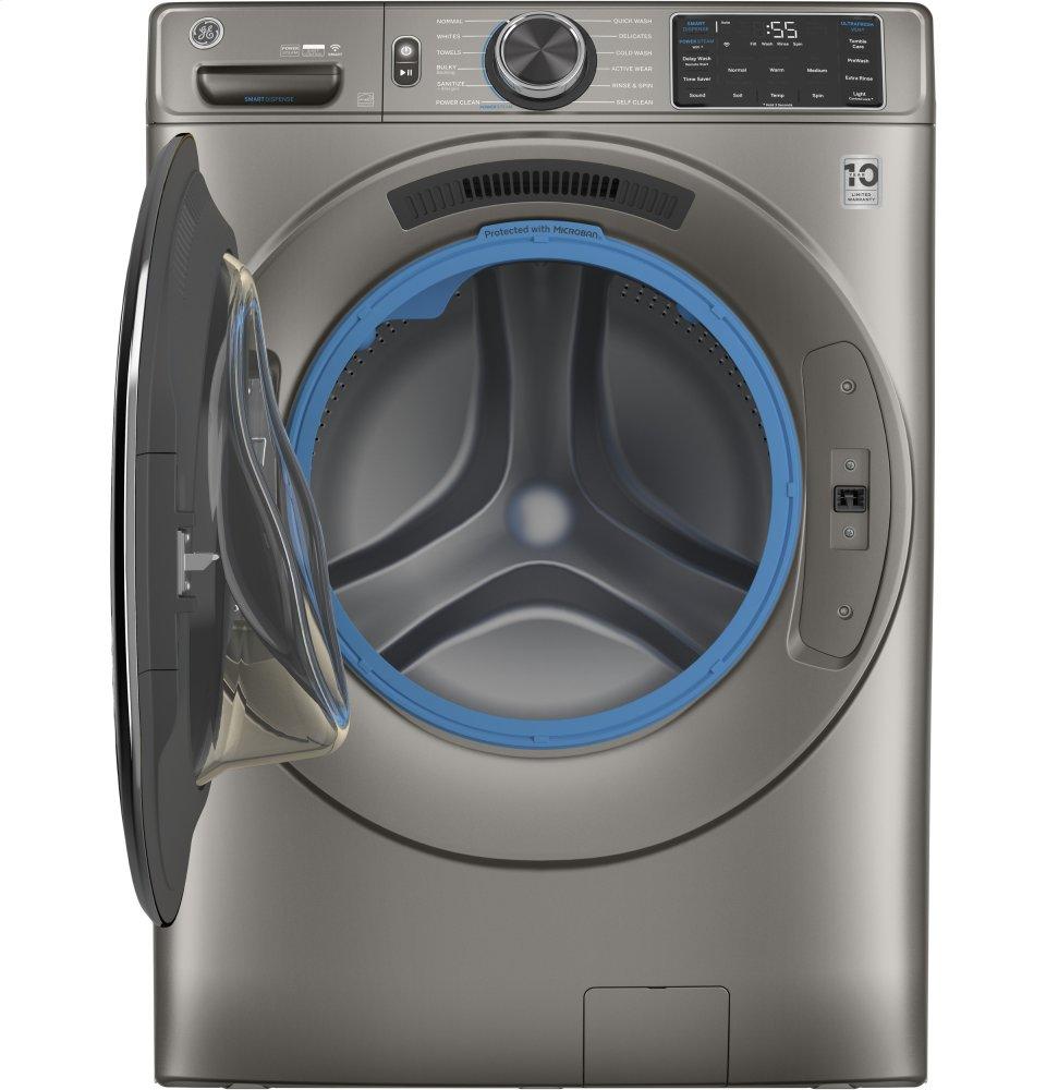 Ge Appliances GFW650SPNSN Ge® 4.8 Cu. Ft. Capacity Smart Front Load Energy Star® Steam Washer With Smartdispense&#8482; Ultrafresh Vent System With Odorblock&#8482; And Sanitize + Allergen