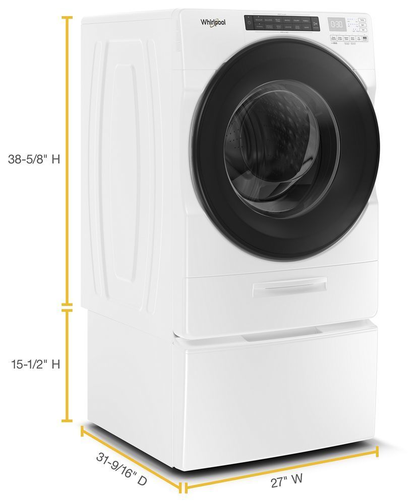 Whirlpool WFW6620HW 4.5 Cu. Ft. Closet-Depth Front Load Washer With Load & Go Xl Dispenser
