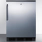 Summit FF7LBLKBISSTB Commercially Listed Built-In Undercounter All-Refrigerator For General Purpose Use, Auto Defrost W/Ss Wrapped Door, Towel Bar Handle, Lock, And Black Cabinet
