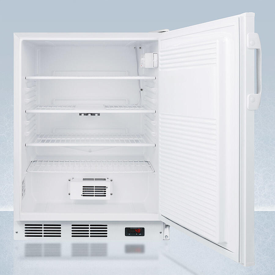 Summit FF7LWPROADA Ada Compliant 24" Wide Auto Defrost Commercial All-Refrigerator With Lock, Digital Thermostat, Internal Fan, And Access Port For User-Provided Monitoring Equipment