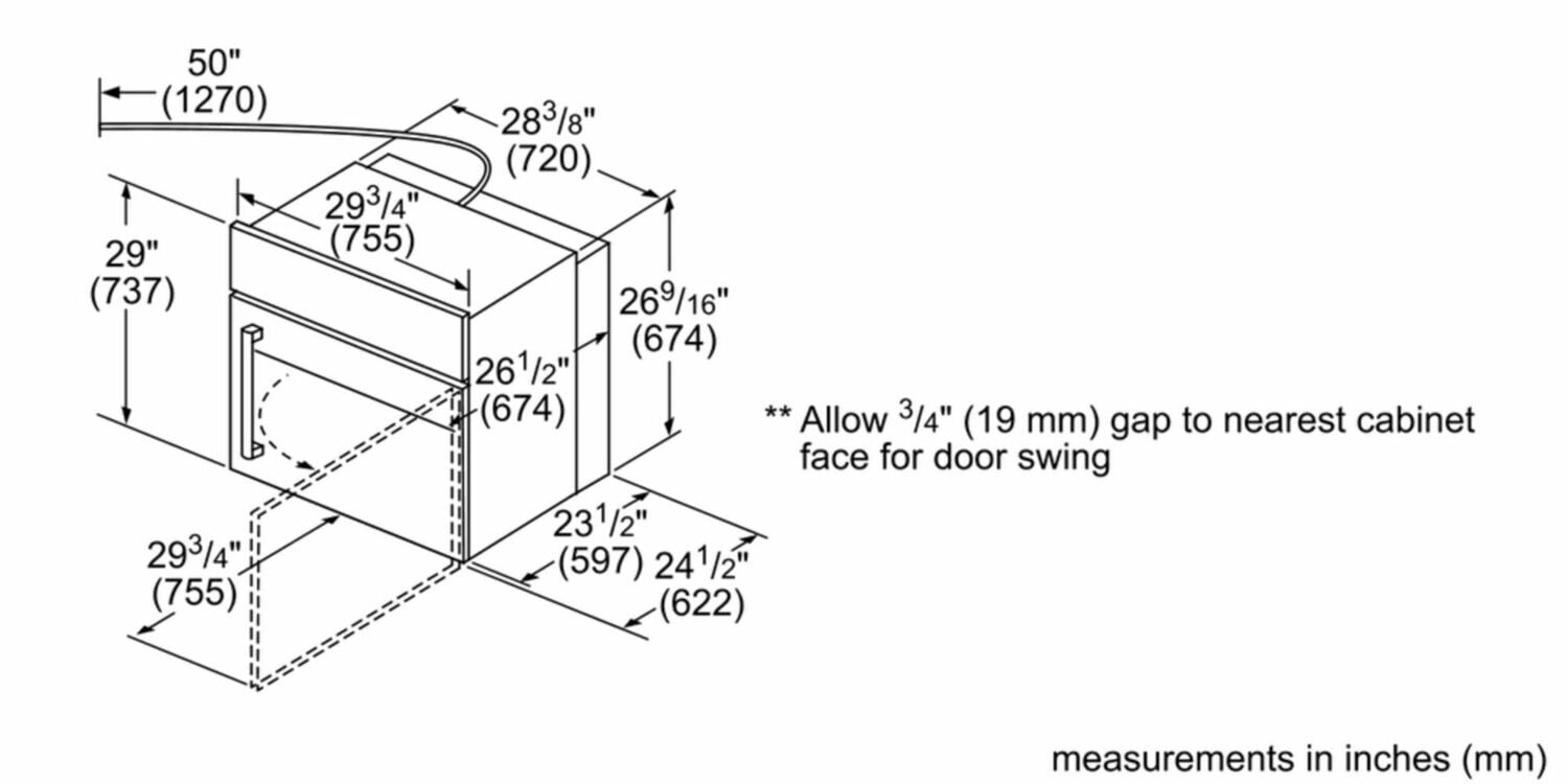 Bosch HBLP451RUC Benchmark Series, 30", Single Wall Oven, Ss, Eu Conv., Tft Touch Control, Right Swing
