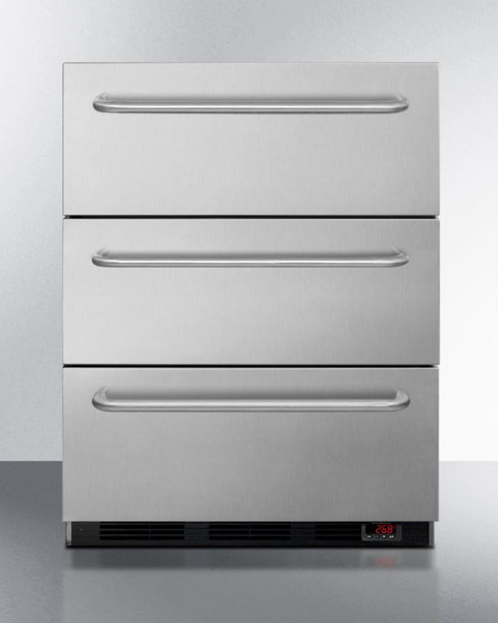 Summit EQFM3DADA Ada Compliant 3-Drawer Manual Defrost All-Freezer In Stainless Steel, For Built-In Or Freestanding General Purpose Use; Replaces Spf5Dsstb5Ada