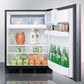 Summit CT66BBIIFADA Built-In Undercounter Ada Compliant Refrigerator-Freezer For General Purpose Use, Cycle Defrost W/Dual Evaporator Cooling, Panel-Ready Door, And Black Cabinet
