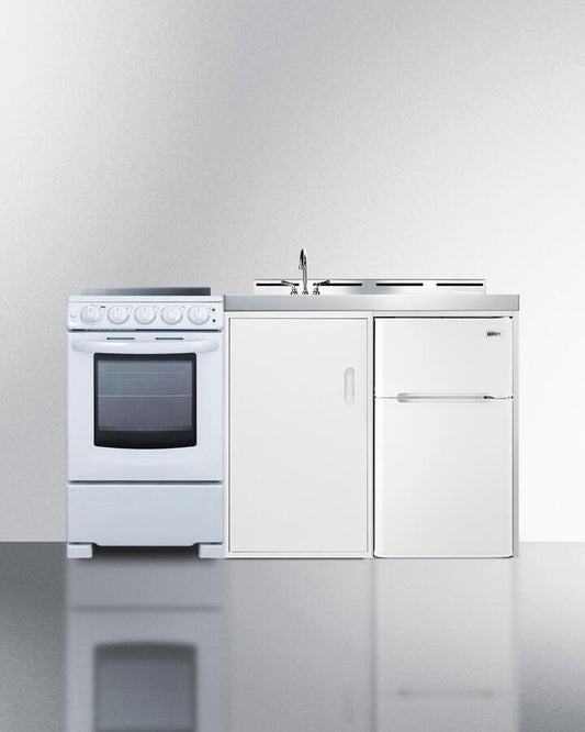Summit ACK60ELSTW 60" Wide All-In-One Kitchenette With Electric Range