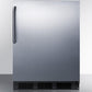 Summit AL752BBISSTB Ada Compliant Built-In Undercounter All-Refrigerator For General Purpose Use, Auto Defrost W/Ss Wrapped Door, Towel Bar Handle, And Black Cabinet