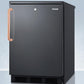 Summit FF7LBLKTBC Commercially Listed Freestanding All-Refrigerator For General Purpose Use, With Pure Copper Handle, Front Lock, Automatic Defrost Operation, And Black Exterior