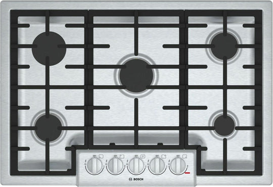 Bosch NGM8056UC 800 Series, 30" Gas Cooktop, 5 Burners, Stainless Steel