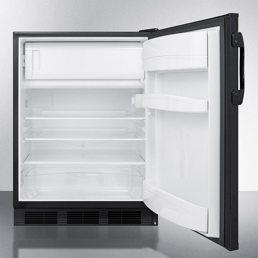 Summit CT66BKADA Freestanding Ada Compliant Refrigerator-Freezer For General Purpose Use, With Dual Evaporator Cooling, Cycle Defrost, And Black Exterior