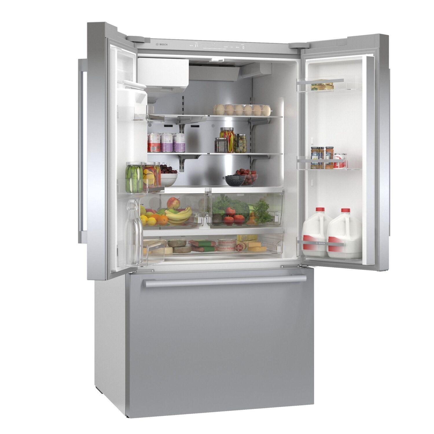 Bosch B36FD50SNS 500 Series French Door Bottom Mount Refrigerator 36'' Easy Clean Stainless Steel B36Fd50Sns