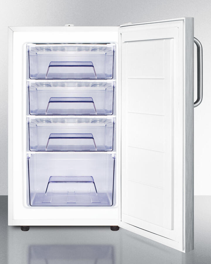 Summit FS407LCSSADA Ada Compliant 20" Wide Built-In Undercounter All-Freezer, -20 C Capable With Full Stainless Steel Exterior And Lock