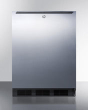 Summit AL752LBLSSHH Ada Compliant All-Refrigerator For Freestanding General Purpose Use, Auto Defrost W/Ss Door, Horizontal Handle, Lock, And Black Cabinet