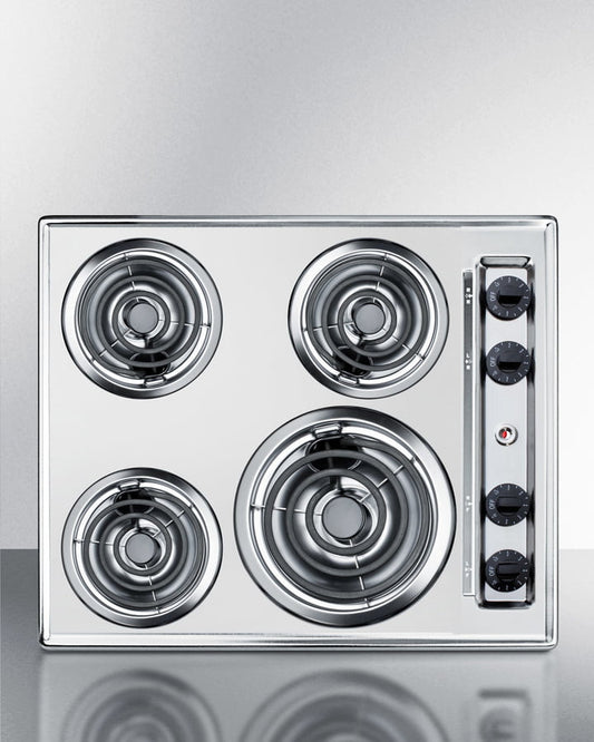 Summit ZEL03 24" Wide 230V 4-Burner Coil Cooktop