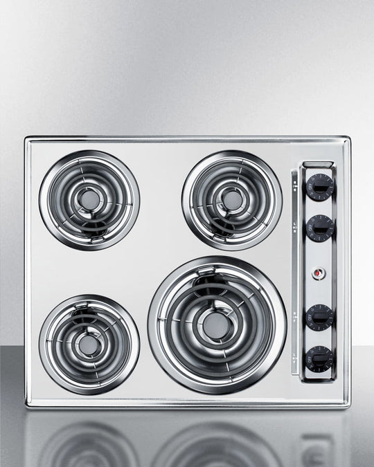 Summit ZEL03 24" Wide 230V 4-Burner Coil Cooktop