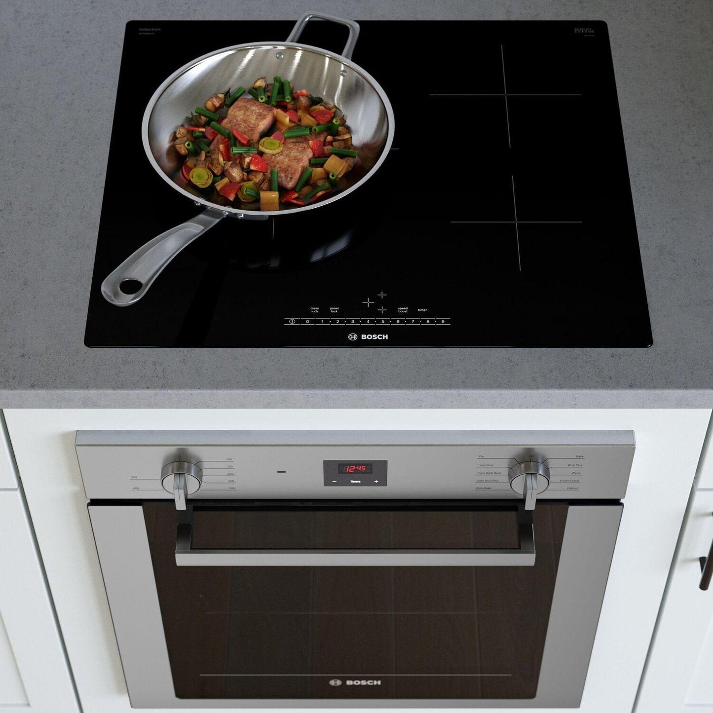 Bosch NIT5460UC 500 Series Induction Cooktop 24'' Black, Surface Mount Without Frame Nit5460Uc