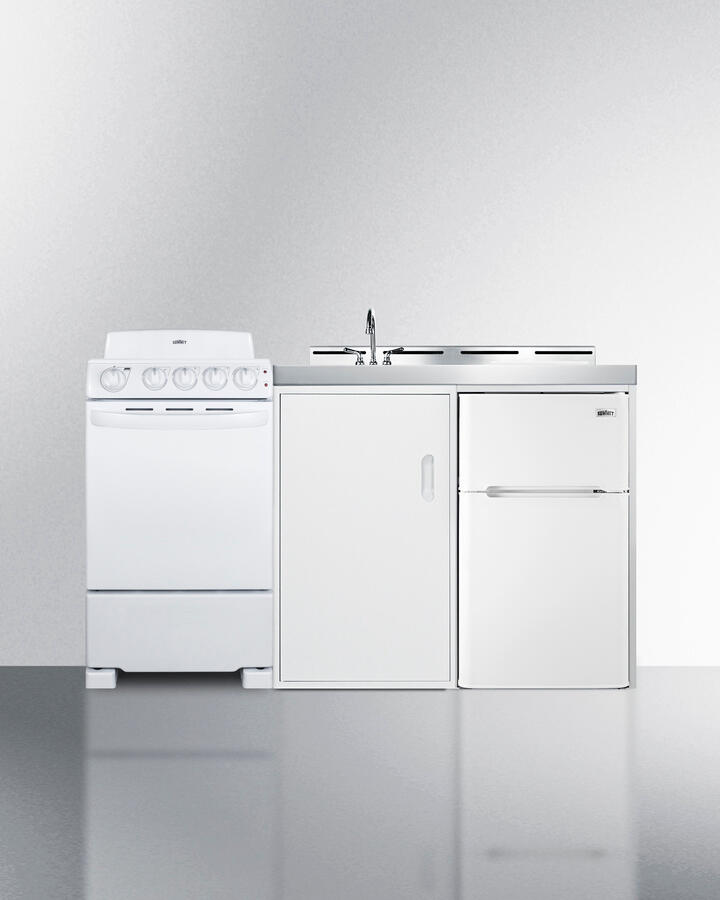 Summit ACK60COILW 60" Wide All-In-One Kitchenette With Electric Coil Range