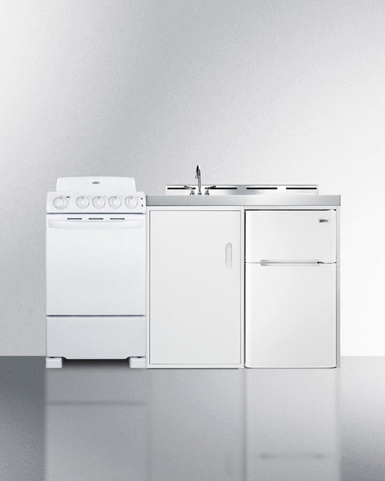 Summit ACK60COILW 60" Wide All-In-One Kitchenette With Electric Coil Range