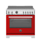 Bertazzoni PRO365ICFEPROT 36 Inch Induction Range, 5 Heating Zones And Cast Iron Griddle, Electric Self-Clean Oven Rosso