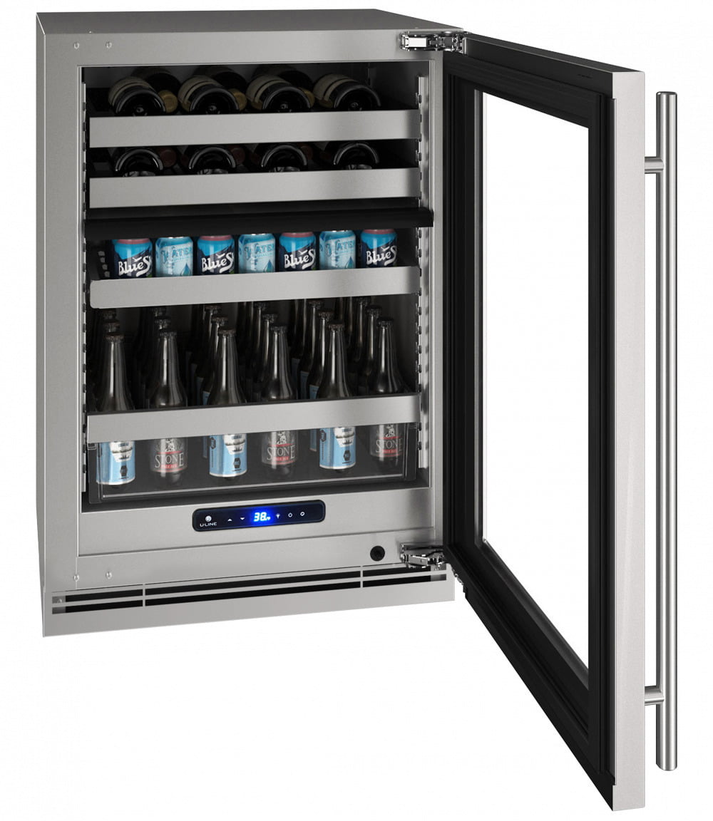 U-Line UHBD524SG01A Hbd524 24" Dual-Zone Beverage Center With Stainless Frame Finish And Field Reversible Door Swing (115 V/60 Hz Volts /60 Hz Hz)